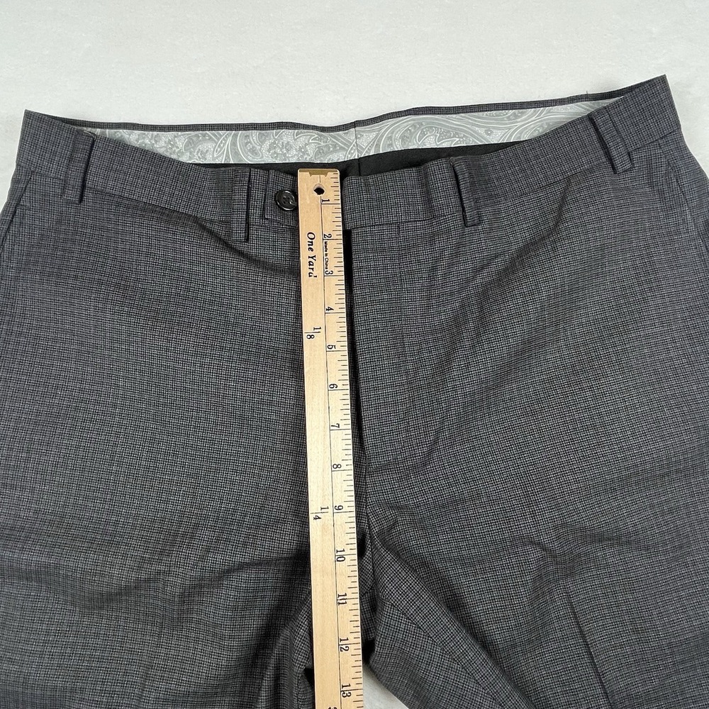 Ralph Lauren Dress Pants Mens Size 36x30 Gray Houndstooth Polyester Chino Slacks - Picture 6 of 8
